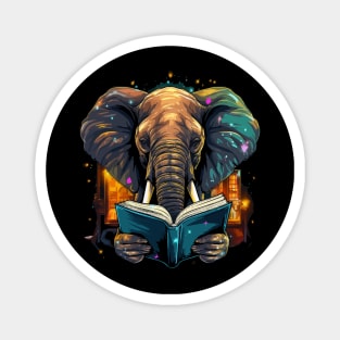 Elephant Reads Book Magnet